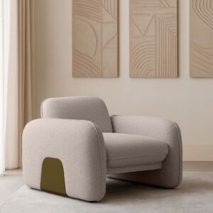 كنبة مفرد بونو - بيج وذهبي