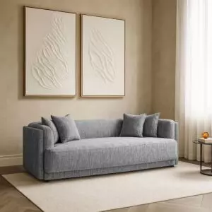 كنبة ثلاثية لكجورا- رمادي