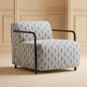 كرسي مفرد سيران - رمادي وازرق وابيض