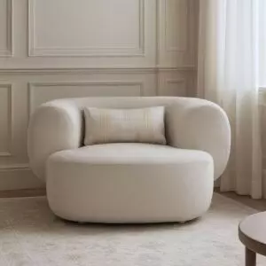 كنبة مفرد ريان - بيج وذهبي