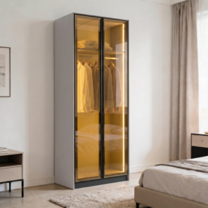 دولاب ملابس بابين ضد الكسر بوما - فضي واسود