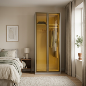 دولاب ملابس بابين ضد الكسر تيراكيا - رمادي فاتح واسود