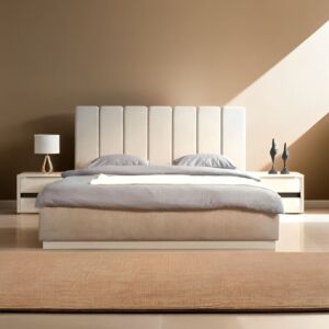 سرير كينغ كابدوكيا - بيج وابيض