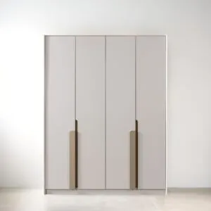 دولاب ملابس 4 ابواب باباتيا - كريمي وذهبي