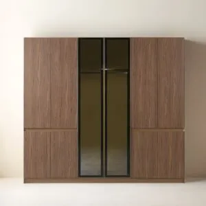 خزانة ملابس 6 أبواب ريغان - بني واسود