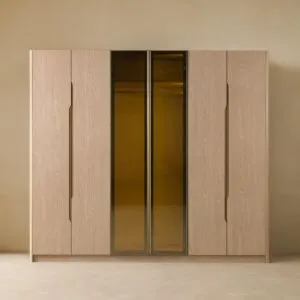 دولاب ملابس غير قابل للكسر يلدز 6 ابواب - بيج