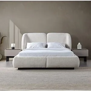 طقم غرفة نوم كينغ 5 قطع ايلانا بمساحة تخزين - 180x200سم - بيج واسود