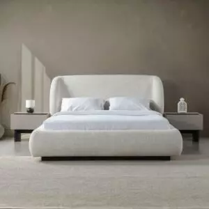 طقم غرفة نوم كينغ 5 قطع ايلانا بمساحة تخزين - 180x200سم - بيج واسود