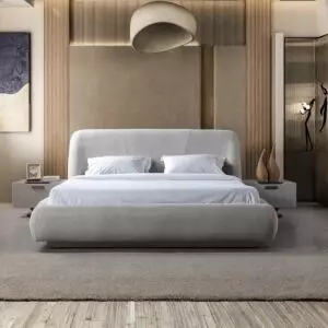 طقم غرفة نوم كينغ 5 قطع بريانكا بمساحة تخزين - 180x200سم - بيج وبني