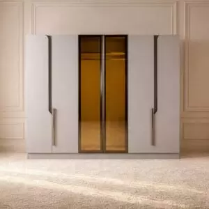 دولاب ملابس بريانكا مقاوم للكسر - 6 ابواب - بيج وبني