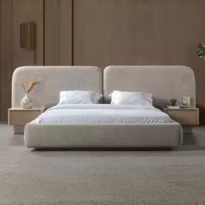 طقم غرفة نوم كينغ 5 قطع كامي - 180x200سم - بيج