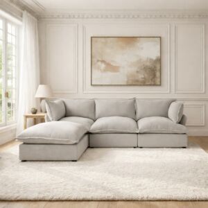 كنب زاوية مارسيل - رمادي فاتح