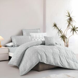 طقم لحاف كينج سادة مطرز استريم لايف 7 قطع تالا - فضي