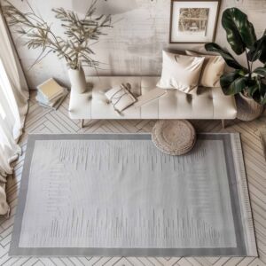 سجاد فيرو تركي مودرن - كريمي ورمادي