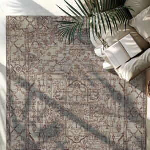 سجاد إلهام بوهيمي بلجيكي خيش - بني ومتعدد الالوان