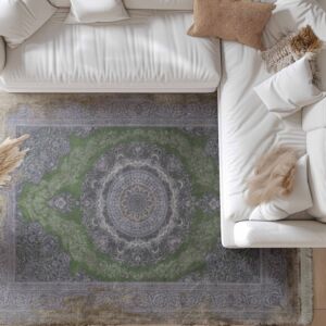 سجاد كلاسيك حرير لوليا تركي - اخضر ومتعدد الالوان