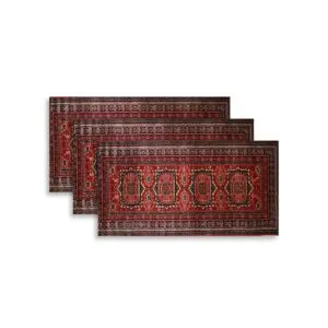 طقم سجاد سوبر تيماء برايم - 80x200 سم - 3 قطع - احمر واسود