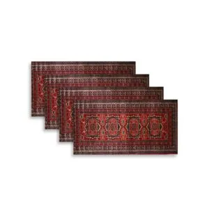 طقم سجاد سوبر تيماء برايم - 80x300 سم - 4 قطع - احمر واسود