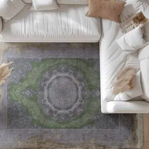 سجاد كلاسيك حرير لوليا تركي 400x300 سم - اخضر ومتعدد الالوان