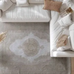 سجاد كلاسيك حرير لوليا تركي 400x300 سم - كريمي ومتعدد الالوان