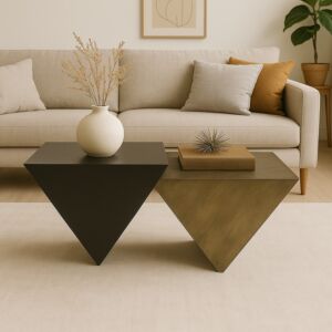 طاولة قهوة لوفال - اسود وبرونزي