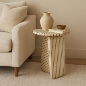 طاولة جانبية ميرال - بيج واسود