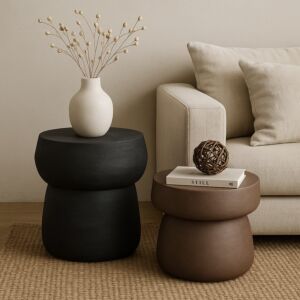 طقم طاولتين جانبيتان إيفان - اسود وبني