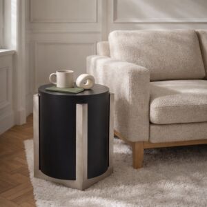 طاولة جانبية شيمان - بيج وبني