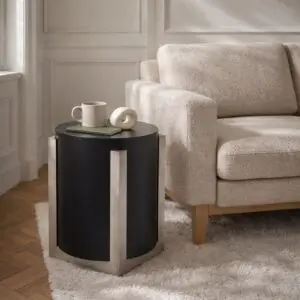 طاولة جانبية شيمان - اسود وبيج