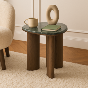 طاولة جانبية رخام باولا - بني واخضر