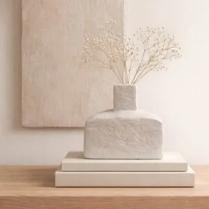 فازة سيراميك من مجموعة أورينا - حجم صغير - كريمي