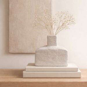 فازة سيراميك من مجموعة أورينا - حجم صغير - كريمي