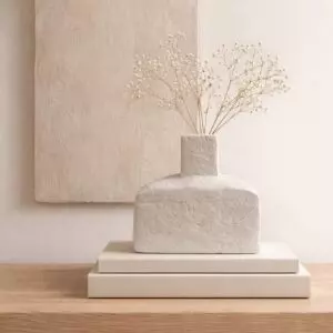 فازة سيراميك من مجموعة أورينا - حجم صغير - كريمي