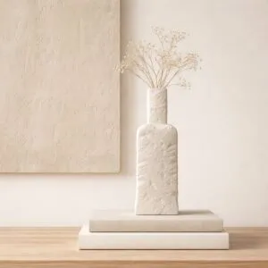 فازة سيراميك من مجموعه اورينا - حجم كبير - كريمي