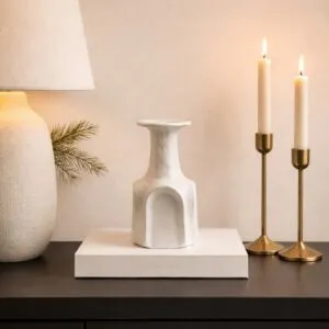 فازة سيراميك من مجموعه كورين - حجم صغير - كريمي