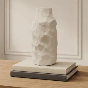 فازة سيراميك من مجموعة نيرا - حجم كبير - كريمي