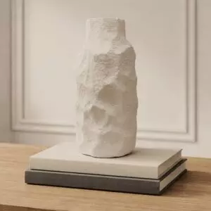 فازة سيراميك من مجموعة نيرا - حجم كبير - كريمي