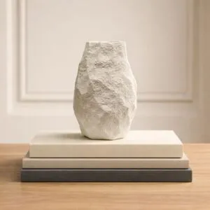 فازة سيراميك من مجموعة نيرا - حجم صغير - كريمي