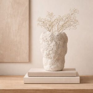 فازة سيراميك من مجموعة نيرين - حجم كبير - كريمي