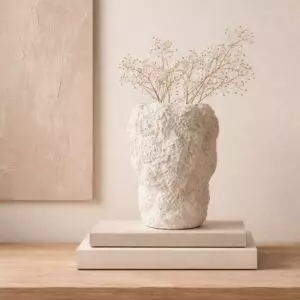 فازة سيراميك من مجموعة نيرين - حجم كبير - كريمي