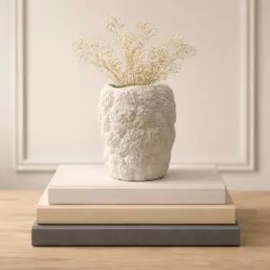 فازة سيراميك من مجموعة نيرين - حجم صغير - كريمي