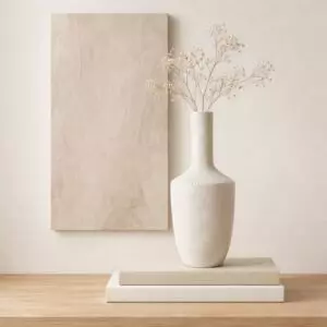 فازة سيراميك من مجموعة ليمار - حجم كبير - كريمي