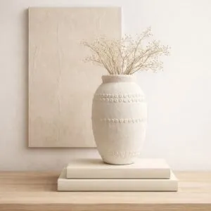 فازة سيرما سيراميك - حجم كبير - كريمي