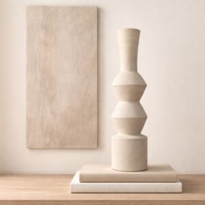 فازة باولا كبيرة سيراميك - كريمي