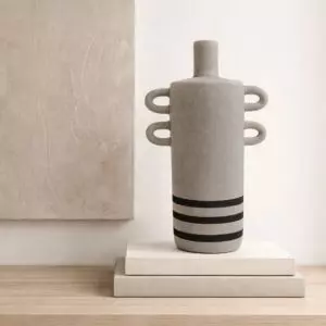 فازة اريموس - من مجموعة براد - رمادي واسود