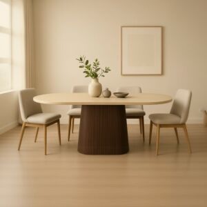 طاولة طعام فيكتوريا 8 اشخاص - بيج وبني