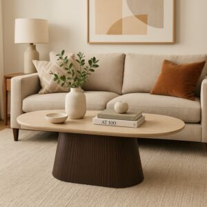 طاولة قهوة فيكتوريا - بيج وبني