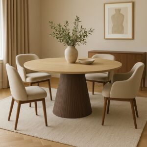 طاولة طعام فيكتوريا 4 اشخاص 135 سم - بيج وبني