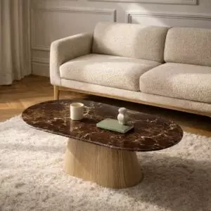 طاولة قهوة من مجموعة جينجر - بني وبيج