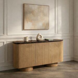 طاولة بوفيه من مجموعة لانو - 3 أبواب - بيج وبني